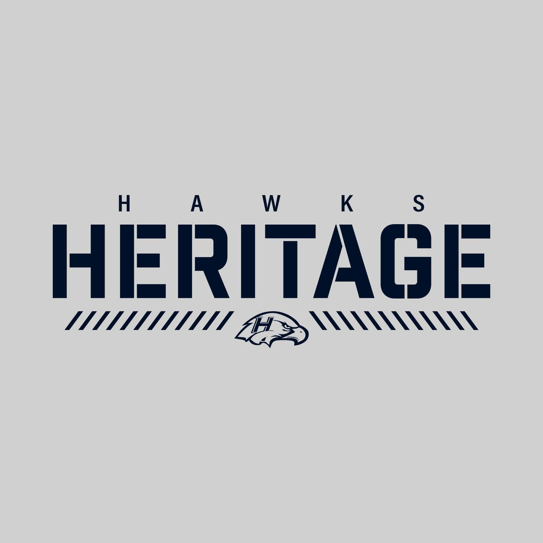 Heritage Hawks - Spirit Wear - Stenciled School Name with Mascot