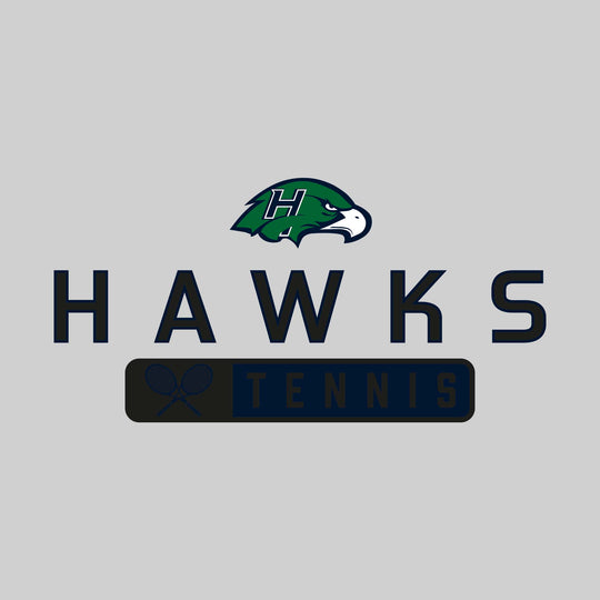 Heritage Hawks - Tennis - Mascot Over Name with Rounded Rectangle