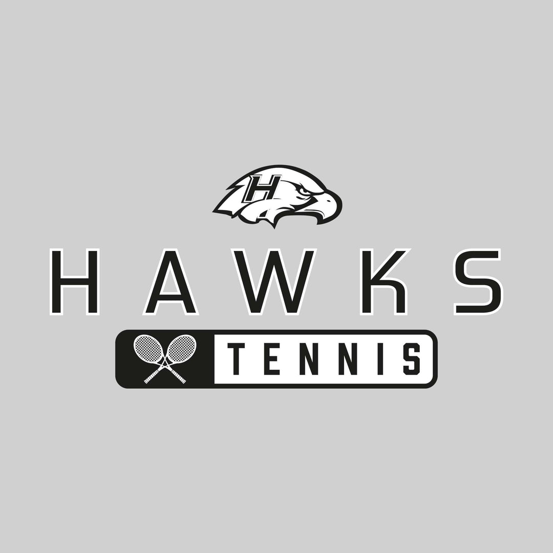 Heritage Hawks - Tennis - Mascot Over Name with Rounded Rectangle
