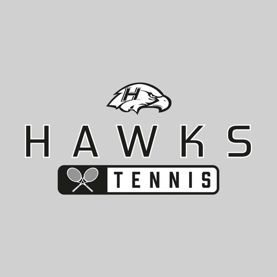 Heritage Hawks - Tennis - Mascot Over Name with Rounded Rectangle