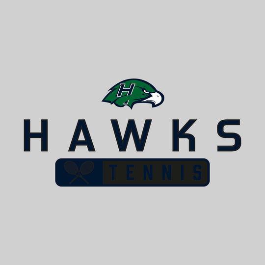 Heritage Hawks - Tennis - Mascot Over Name with Rounded Rectangle