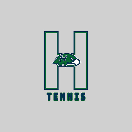 Heritage Hawks - Tennis - Outlined Letters Over Tennis