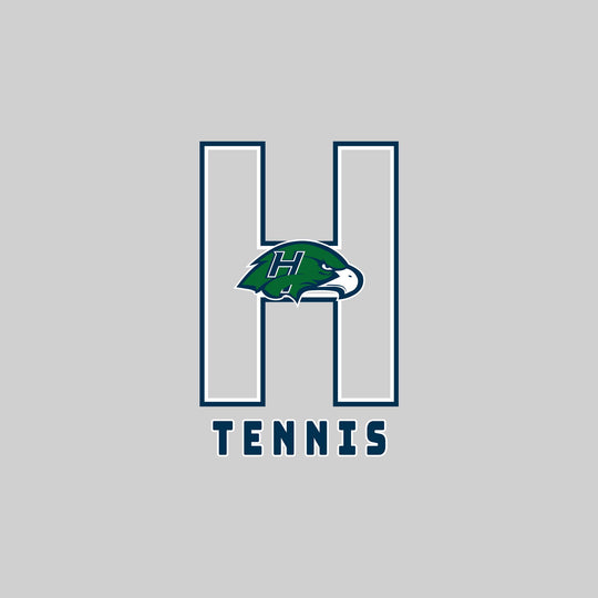 Heritage Hawks - Tennis - Outlined Letters Over Tennis
