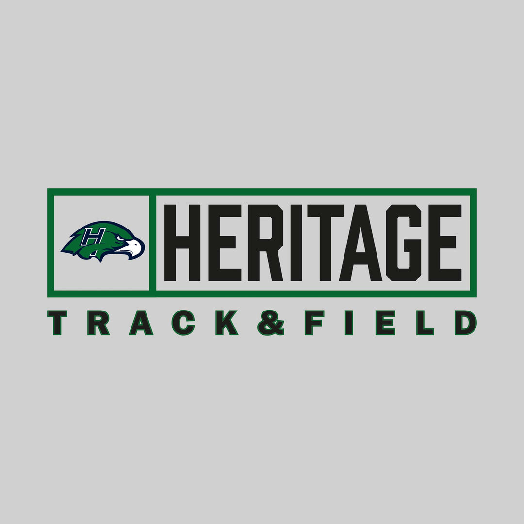 Heritage Hawks - Track & Field - Framed Mascot & School Name
