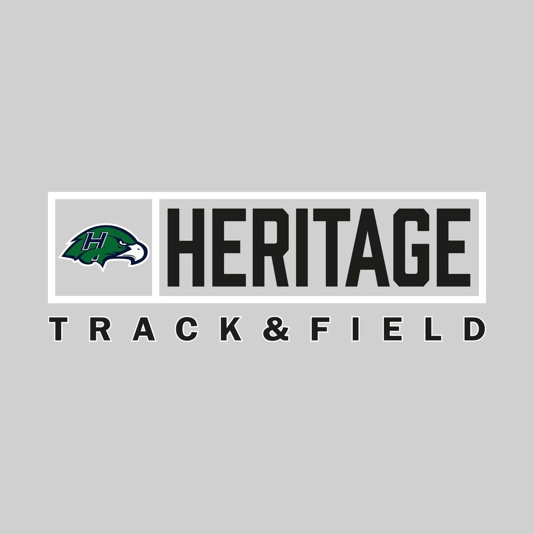 Heritage Hawks - Track & Field - Framed Mascot & School Name