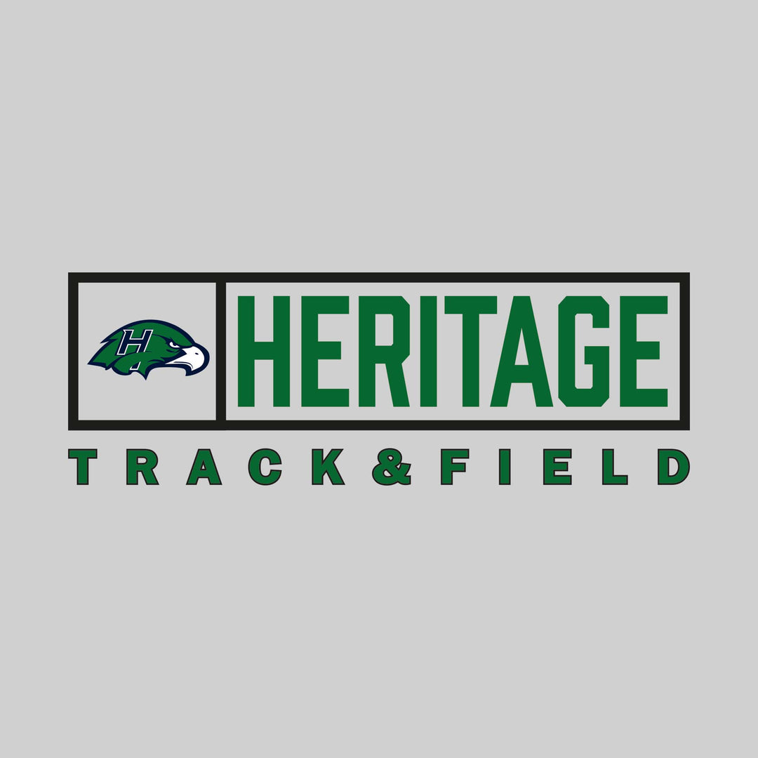 Heritage Hawks - Track & Field - Framed Mascot & School Name