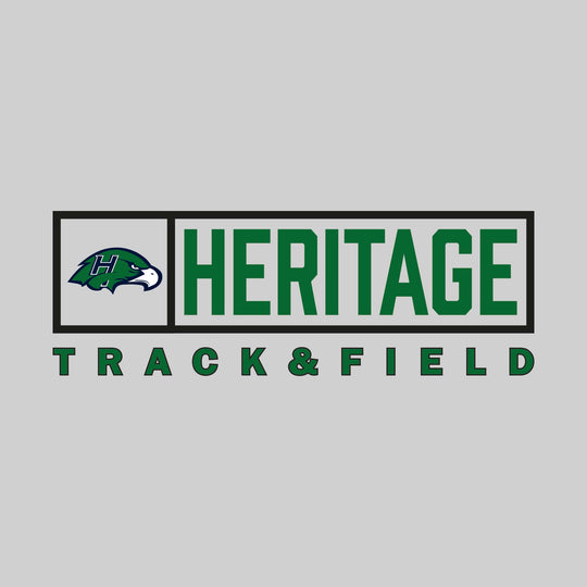 Heritage Hawks - Track & Field - Framed Mascot & School Name