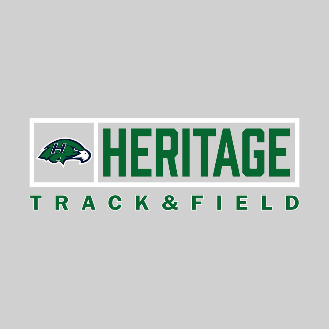 Heritage Hawks - Track & Field - Framed Mascot & School Name