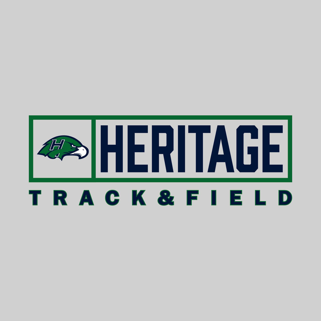 Heritage Hawks - Track & Field - Framed Mascot & School Name