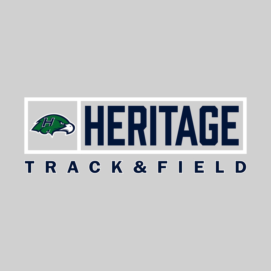Heritage Hawks - Track & Field - Framed Mascot & School Name
