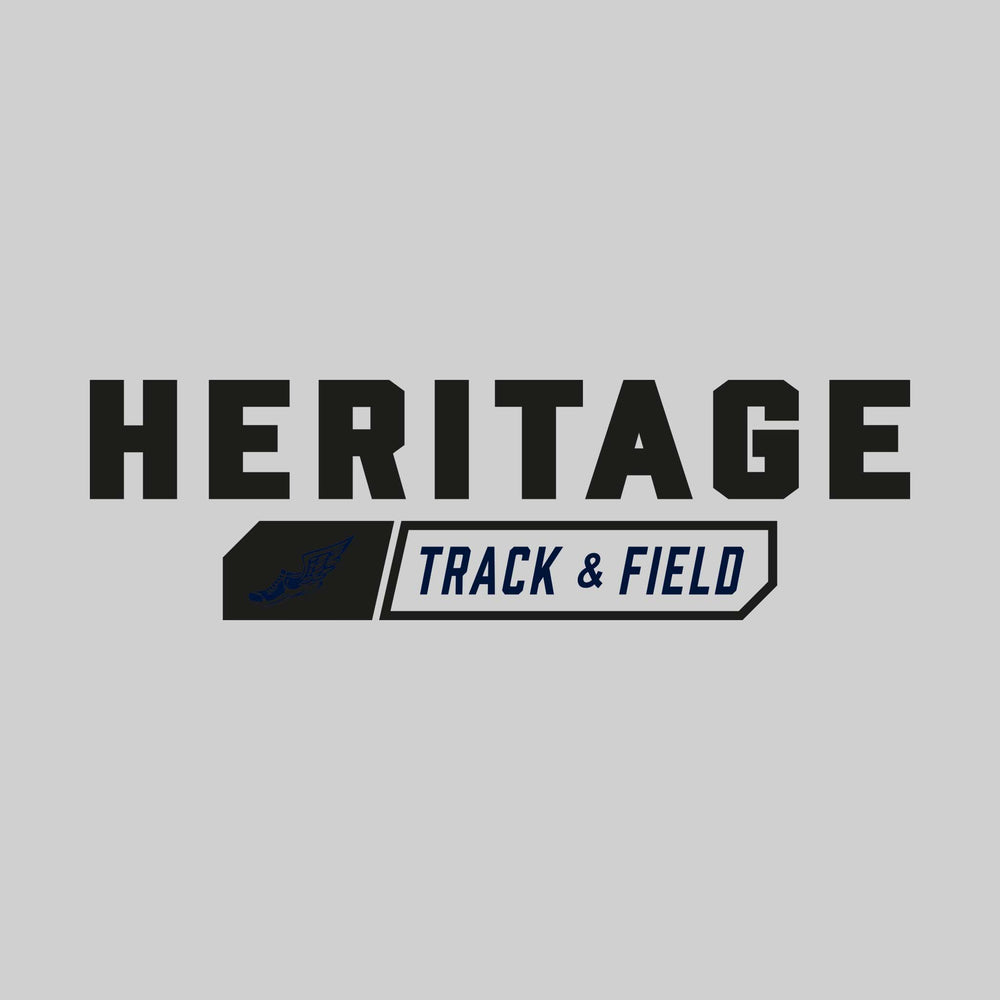 Heritage Hawks - Track & Field - School Name with Track & Field and Winged Shoe