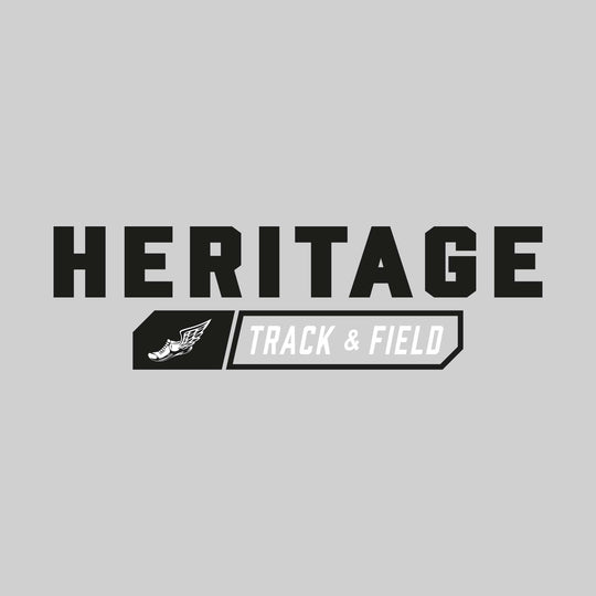 Heritage Hawks - Track & Field - School Name with Track & Field and Winged Shoe