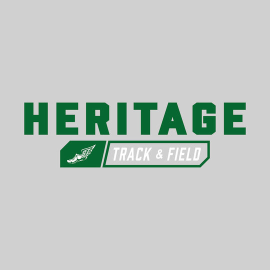 Heritage Hawks - Track & Field - School Name with Track & Field and Winged Shoe