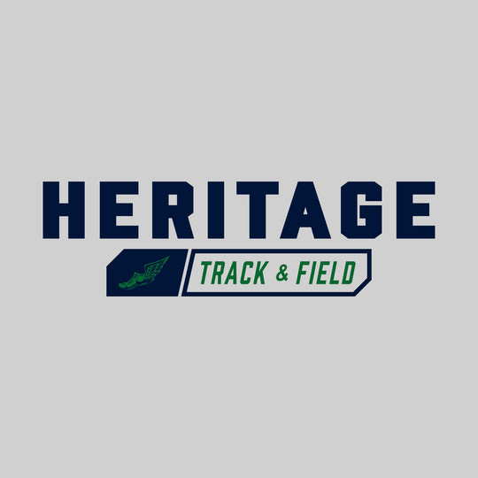 Heritage Hawks - Track & Field - School Name with Track & Field and Winged Shoe