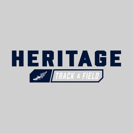 Heritage Hawks - Track & Field - School Name with Track & Field and Winged Shoe