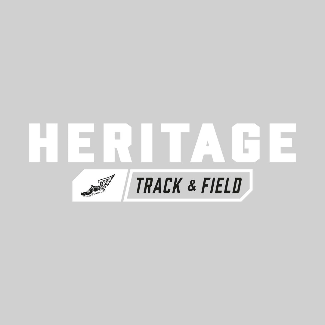 Heritage Hawks - Track & Field - School Name with Track & Field and Winged Shoe