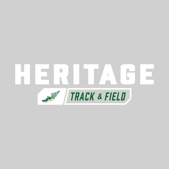 Heritage Hawks - Track & Field - School Name with Track & Field and Winged Shoe