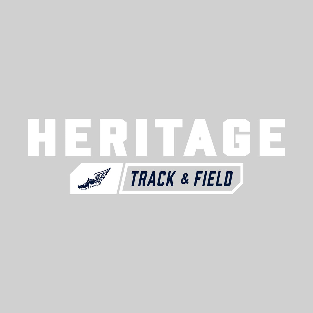Heritage Hawks - Track & Field - School Name with Track & Field and Winged Shoe