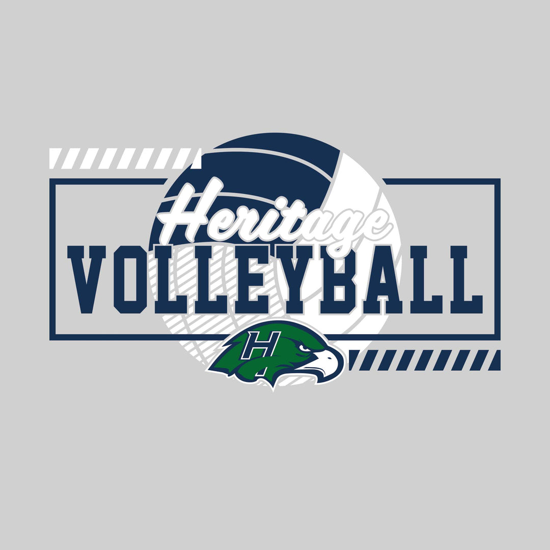 Heritage Hawks - Volleyball - Framed School Name with Volleyball Shape &amp; Mascot