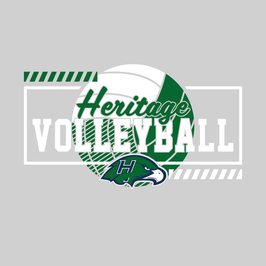 Heritage Hawks - Volleyball - Framed School Name with Volleyball Shape &amp; Mascot