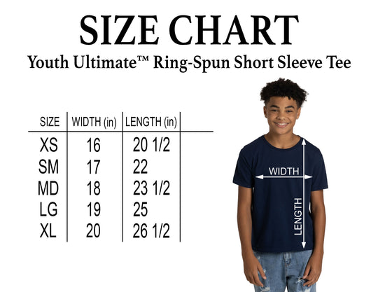 JERZEES - Youth - Ultimate™ Ring-⁠Spun Short Sleeve Tee - Mesothelioma Awareness - In This Family No One Fights Alone