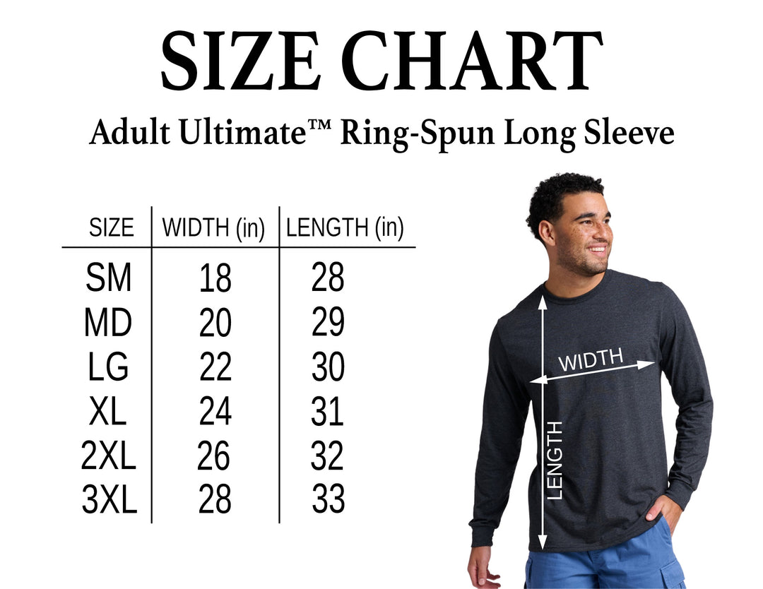 JERZEES - Adult - Ultimate™ Ring-⁠Spun Long Sleeve Tee - Mesothelioma Awareness - In This Family No One Fights Alone