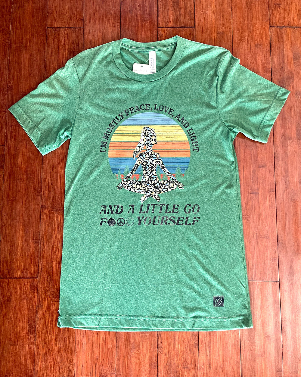 Adult Bella Canvas Triblend Crewneck Short Sleeve Tee - I'm Mostly Peace Love and Light and a Little Go Fuck Yourself