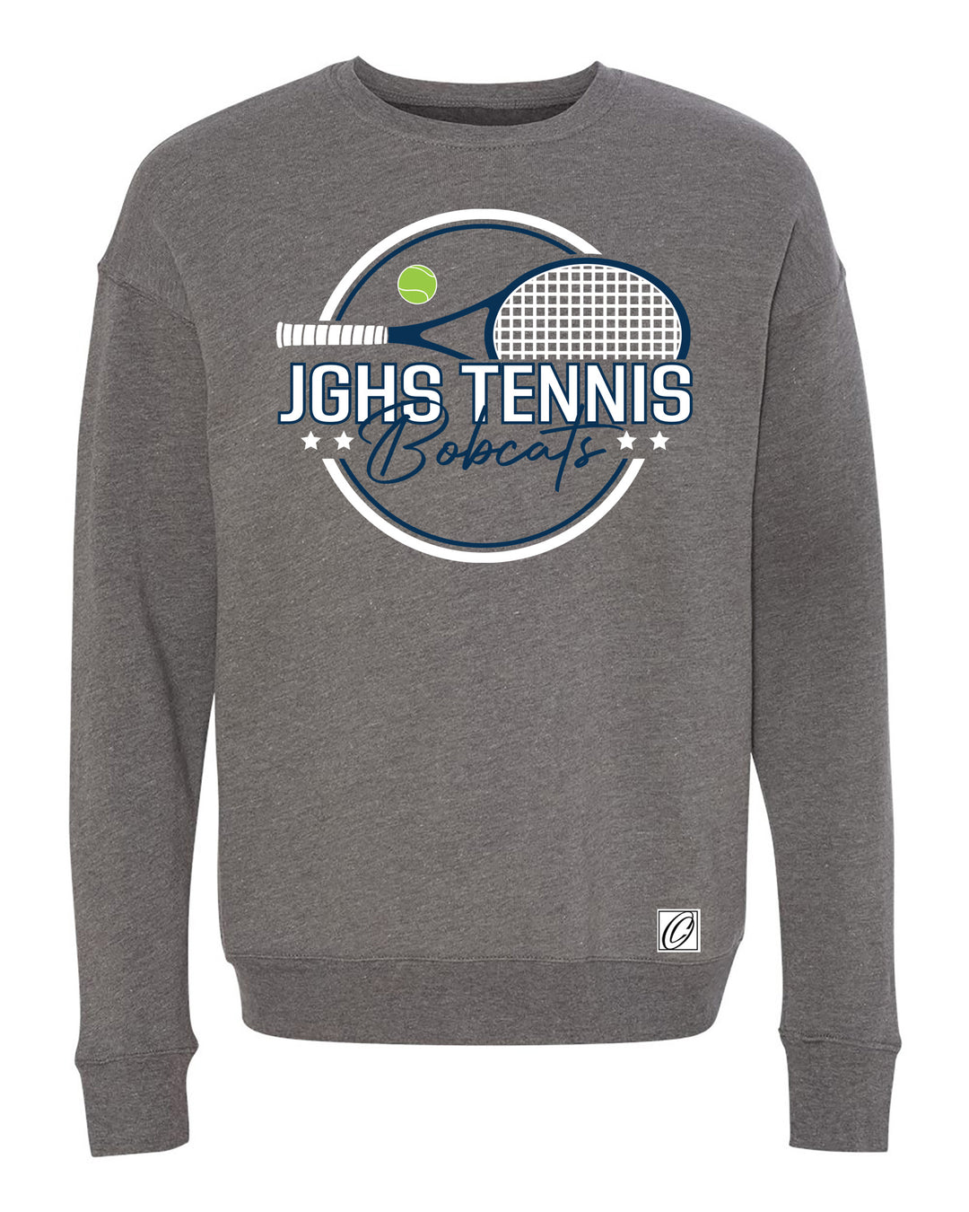 Adult - John Glenn Bobcats Varity Boys Tennis - 2026 - Bella Canvas Sponge Fleece Drop Shoulder Crewneck Sweatshirt