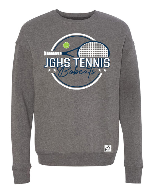 Adult - John Glenn Bobcats Varity Boys Tennis - 2026 - Bella Canvas Sponge Fleece Drop Shoulder Crewneck Sweatshirt