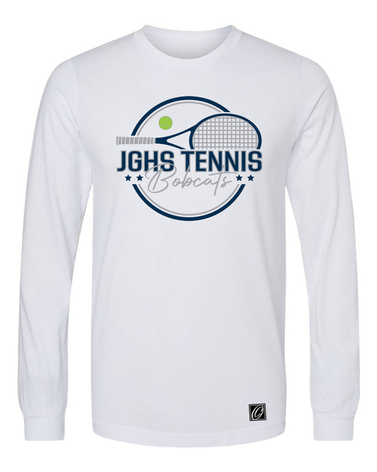 Adult - John Glenn Bobcats Varity Boys Tennis - 2026 - Bella Canvas Heather CVC Crewneck Long Sleeve Tee