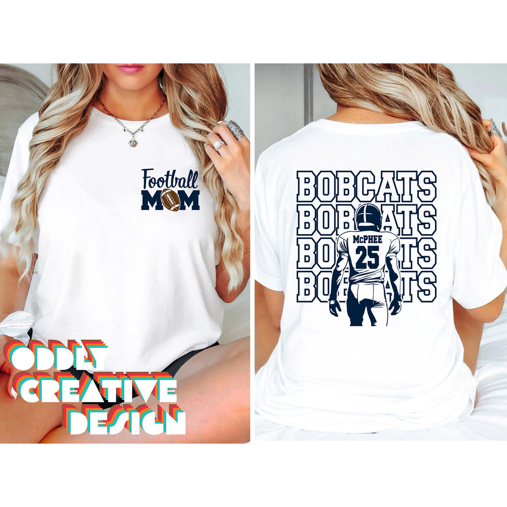 John Glenn Bobcats - Football - Football Mom - Football Player with Bobcats Repeated