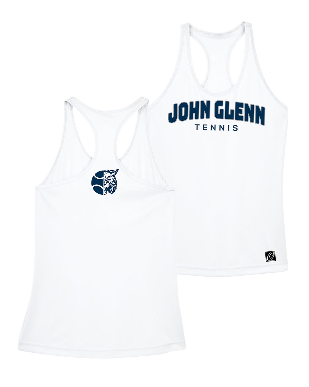 Ladies - John Glenn Bobcats Varity Girls Tennis - 2026 - Team 365 Zone Performance Racerback Tank