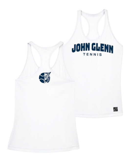 Ladies - John Glenn Bobcats Varity Girls Tennis - 2026 - Team 365 Zone Performance Racerback Tank