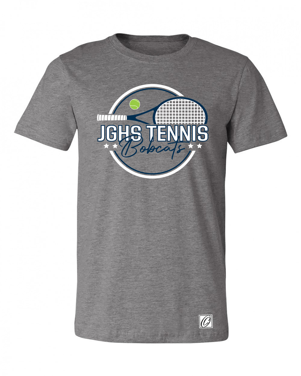 Adult - John Glenn Bobcats Varity Boys Tennis - 2026 - Bella Canvas Heather CVC Crewneck Short Sleeve Tee