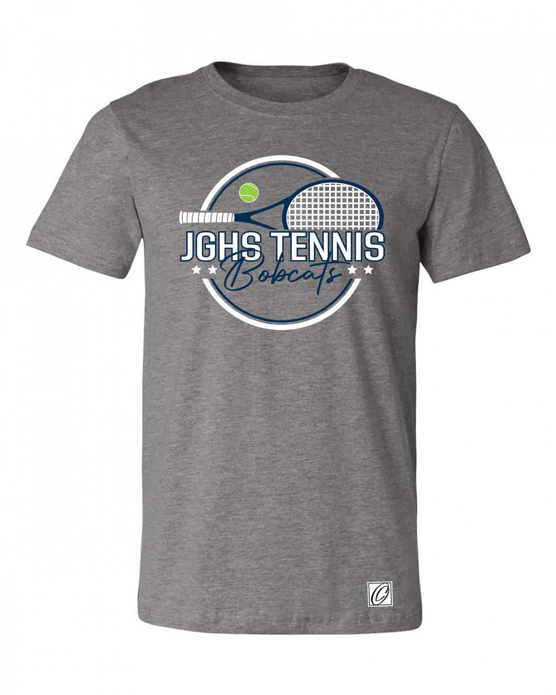 Adult - John Glenn Bobcats Varity Boys Tennis - 2026 - Bella Canvas Heather CVC Crewneck Short Sleeve Tee