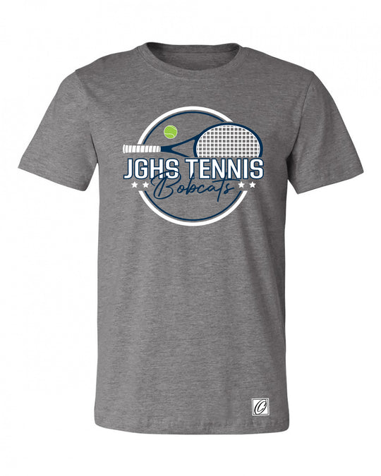 Adult - John Glenn Bobcats Varity Boys Tennis - 2026 - Bella Canvas Heather CVC Crewneck Short Sleeve Tee