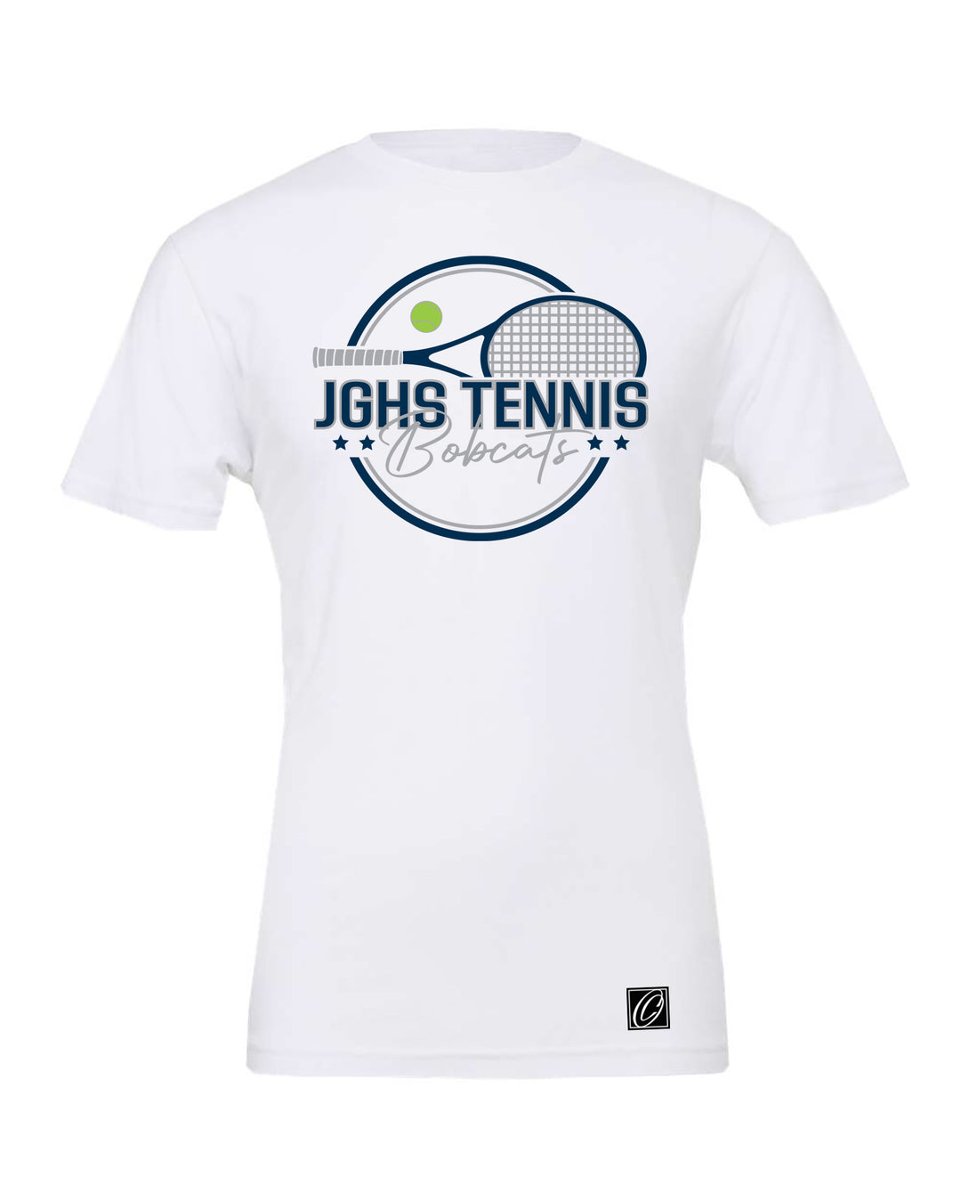 Adult - John Glenn Bobcats Varity Boys Tennis - 2026 - Bella Canvas Heather CVC Crewneck Short Sleeve Tee