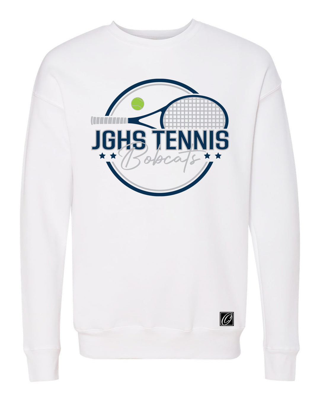 Adult - John Glenn Bobcats Varity Boys Tennis - 2026 - Bella Canvas Sponge Fleece Drop Shoulder Crewneck Sweatshirt