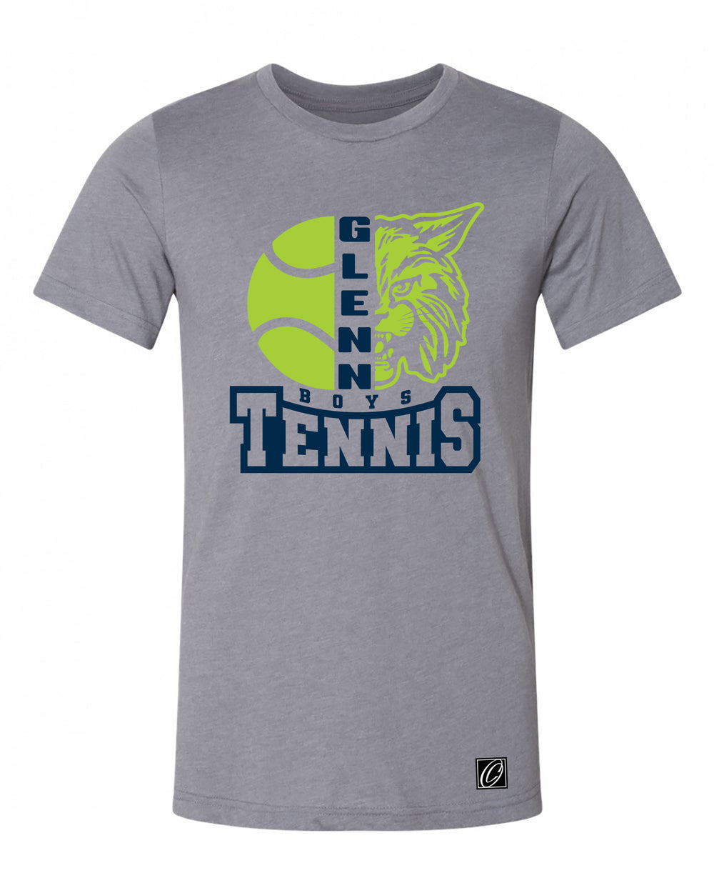 Adult - John Glenn Bobcats Varity Boys Tennis - 2025 - Bella Canvas Heather CVC Crewneck Short Sleeve Tee