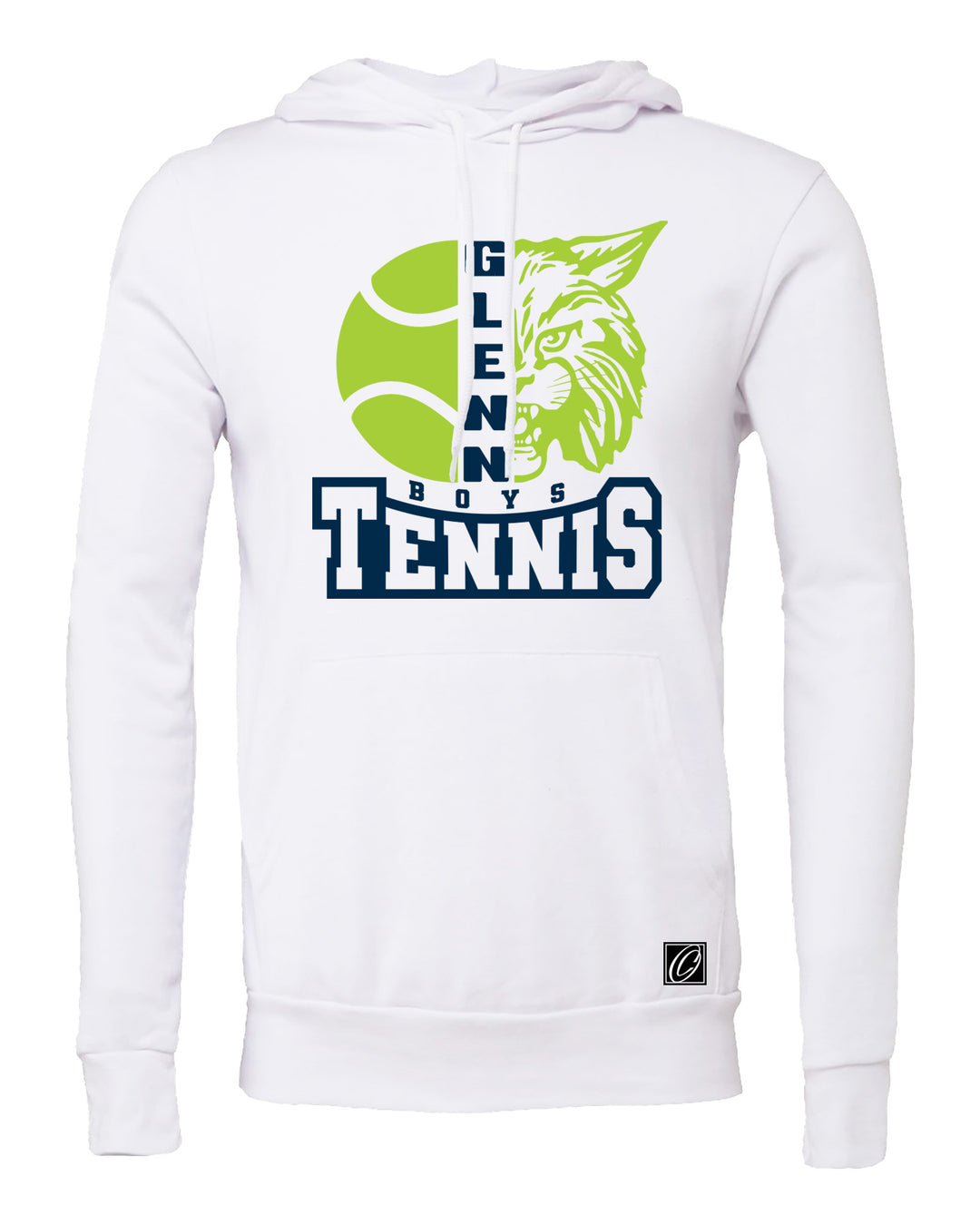 Adult - John Glenn Bobcats Varity Boys Tennis - 2025 - Bella Canvas Sponge Fleece Pullover Hoodie