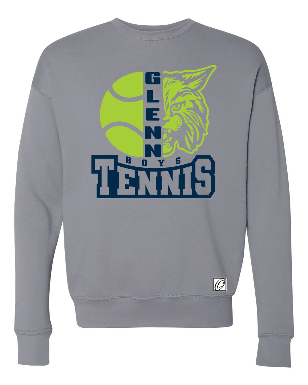 Adult - John Glenn Bobcats Varity Boys Tennis - 2025 - Bella Canvas Drop Shoulder Crewneck Sweatshirt