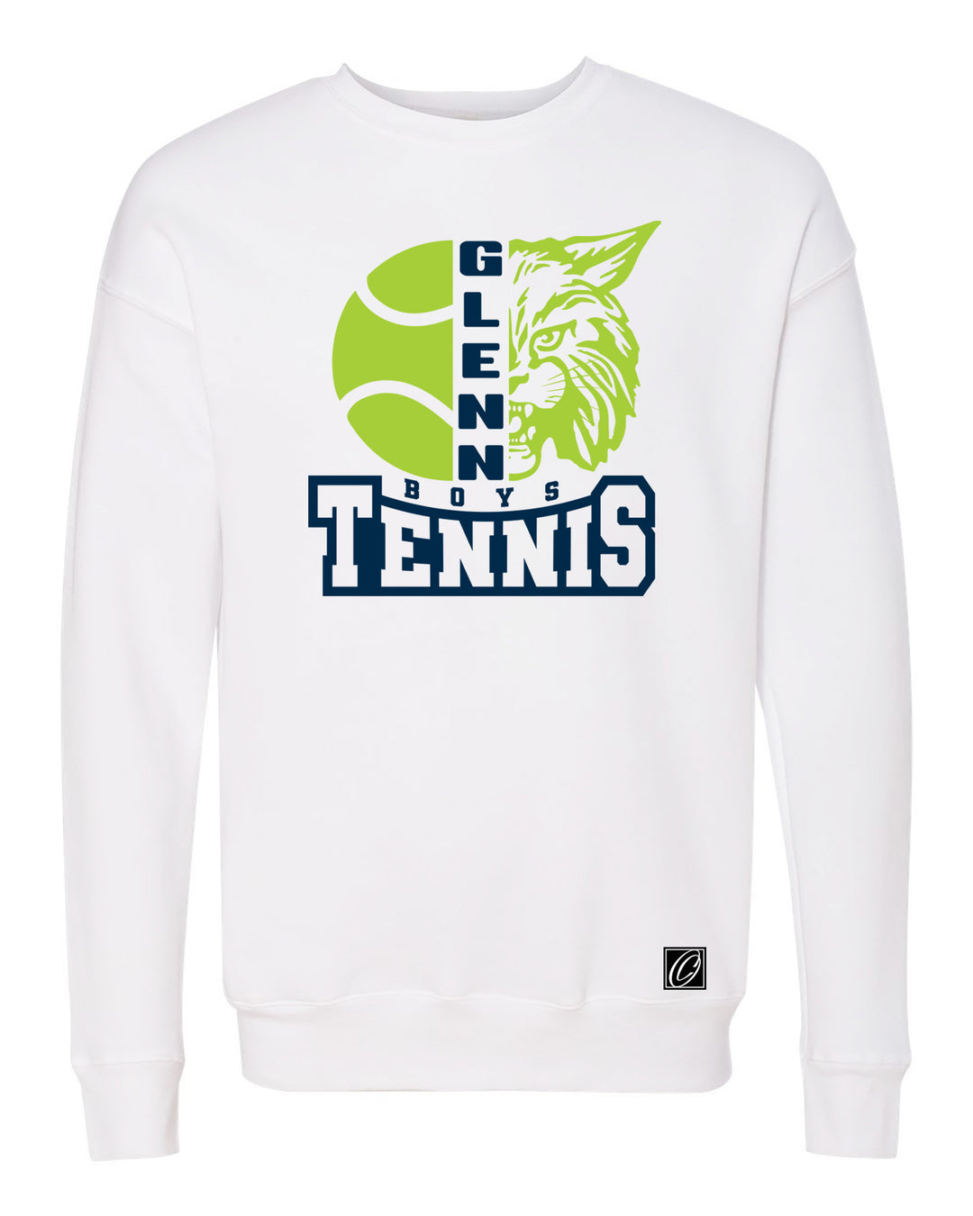 Adult - John Glenn Bobcats Varity Boys Tennis - 2025 - Bella Canvas Drop Shoulder Crewneck Sweatshirt