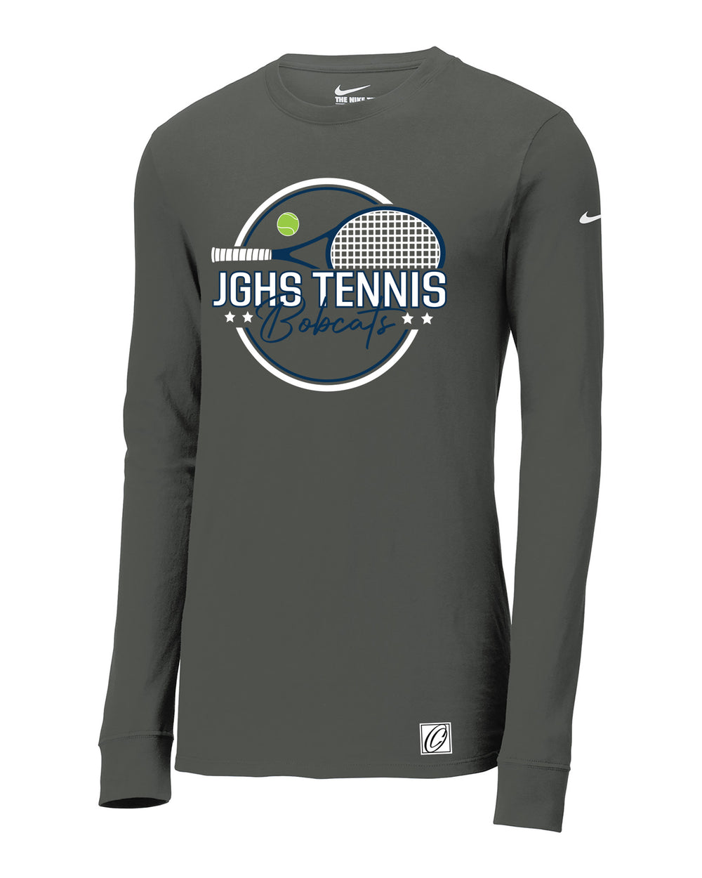 Adult - John Glenn Bobcats Varity Boys Tennis - 2026 - Nike Dri-FIT Cotton-Poly Long Sleeve Tee