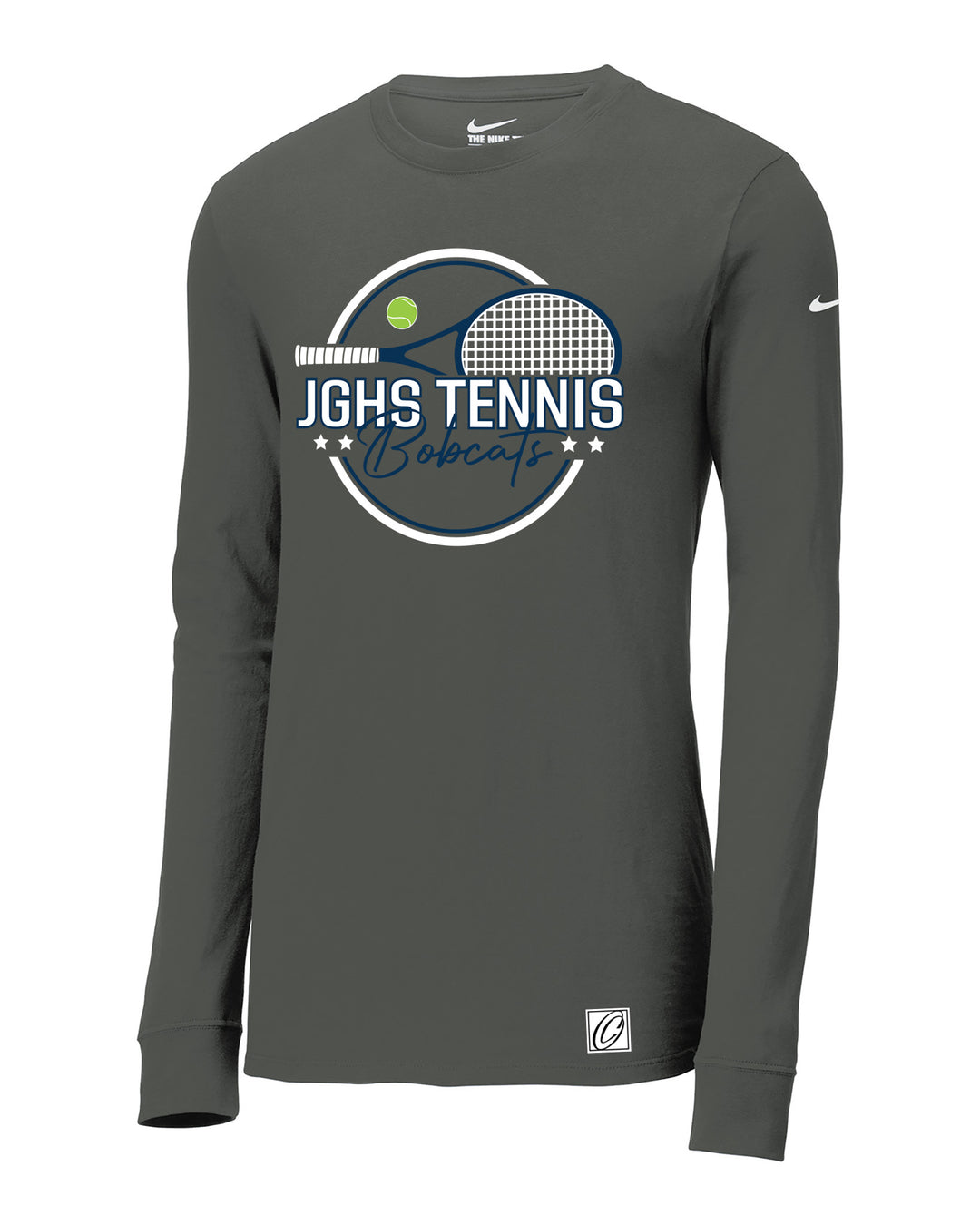 Adult - John Glenn Bobcats Varity Boys Tennis - 2026 - Nike Dri-FIT Cotton-Poly Long Sleeve Tee