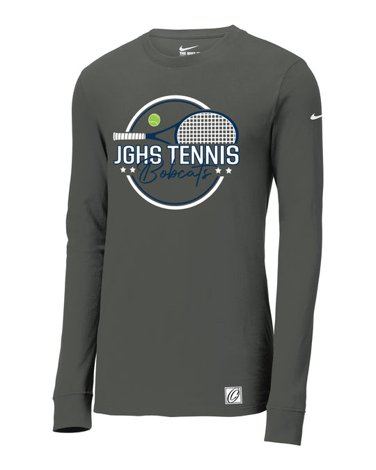 Adult - John Glenn Bobcats Varity Boys Tennis - 2026 - Nike Dri-FIT Cotton-Poly Long Sleeve Tee