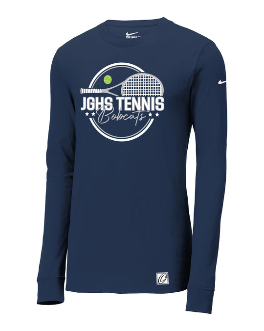 Adult - John Glenn Bobcats Varity Boys Tennis - 2026 - Nike Dri-FIT Cotton-Poly Long Sleeve Tee