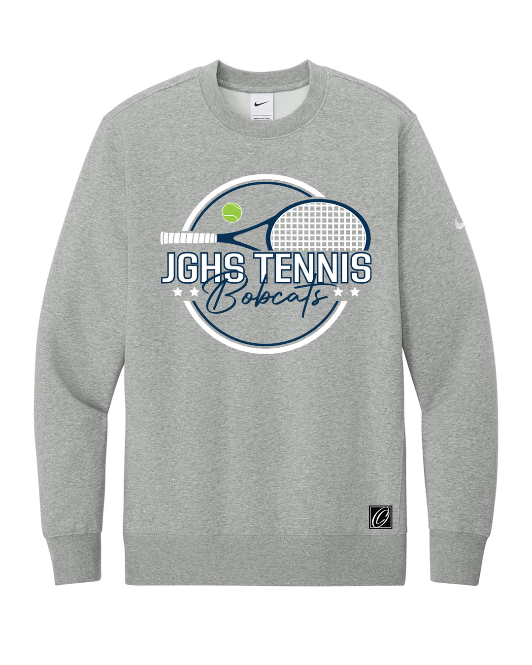 Adult - John Glenn Bobcats Varity Boys Tennis - 2026 - Nike Club Fleece Sleeve Swoosh Crewneck Sweatshirt
