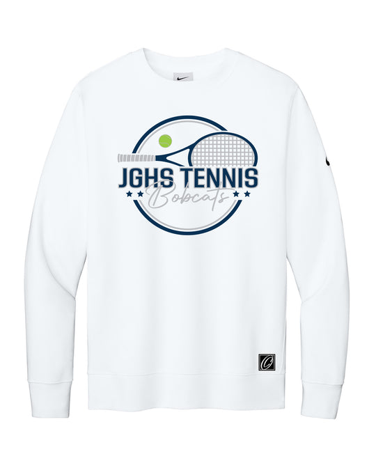 Adult - John Glenn Bobcats Varity Boys Tennis - 2026 - Nike Club Fleece Sleeve Swoosh Crewneck Sweatshirt
