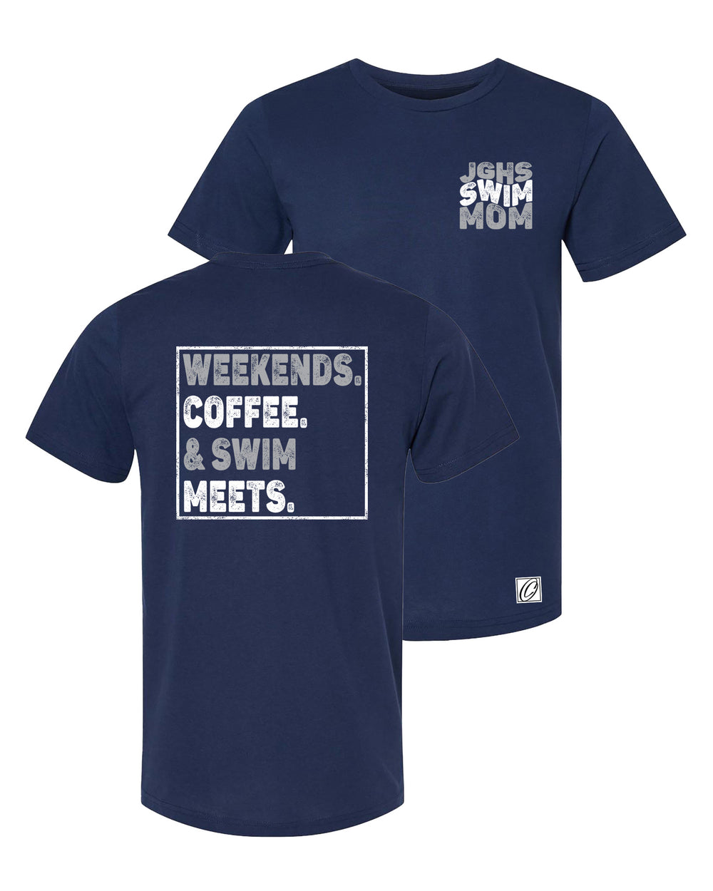 Adult - John Glenn Bobcats - JGHS Swim Mom/Dad - Bella Canvas Heather CVC Crewneck Short Sleeve Tee
