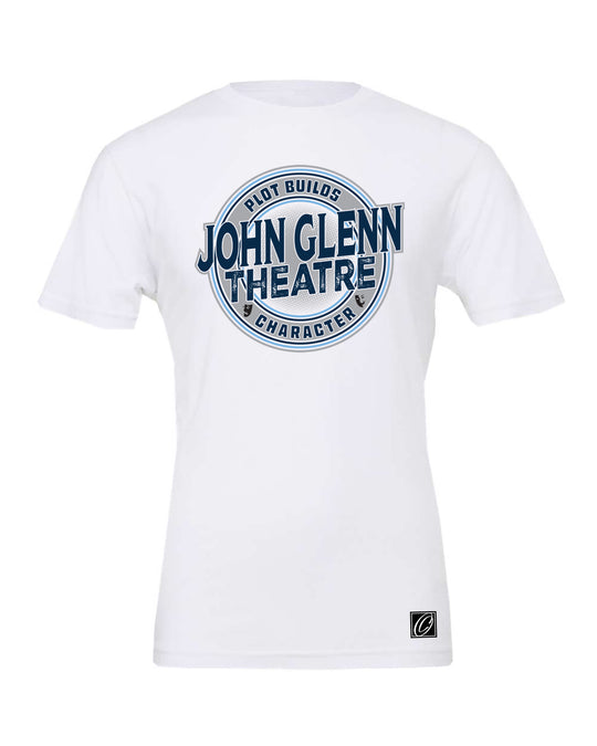 John Glenn Bobcats - Theatre - Plot Builds Character - Bella Canvas Heather CVC Crewneck Short Sleeve Tee